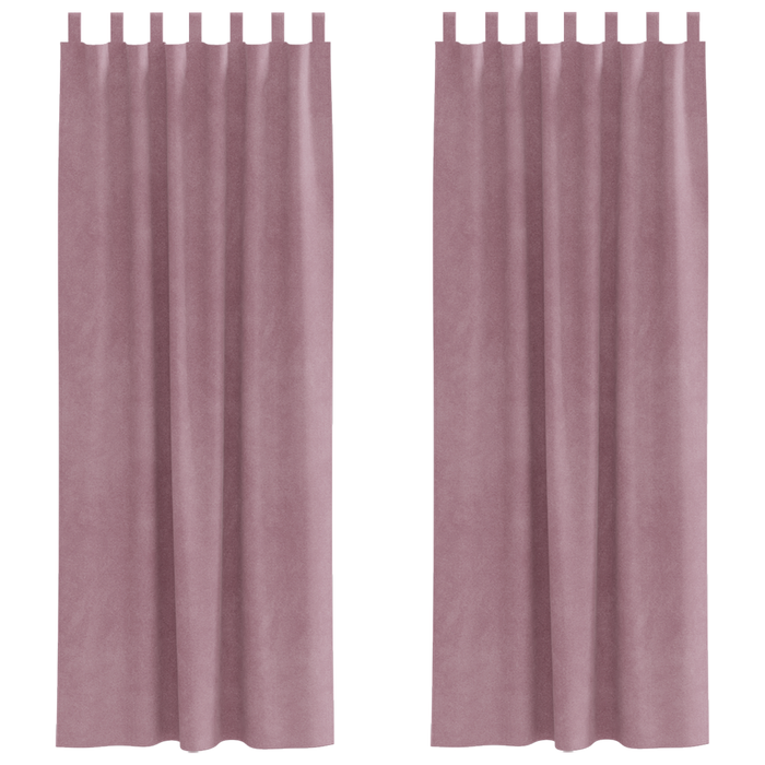 Draperii opace cu agățătoare, 2 buc., roz închis, catifea - WALTI WALTI