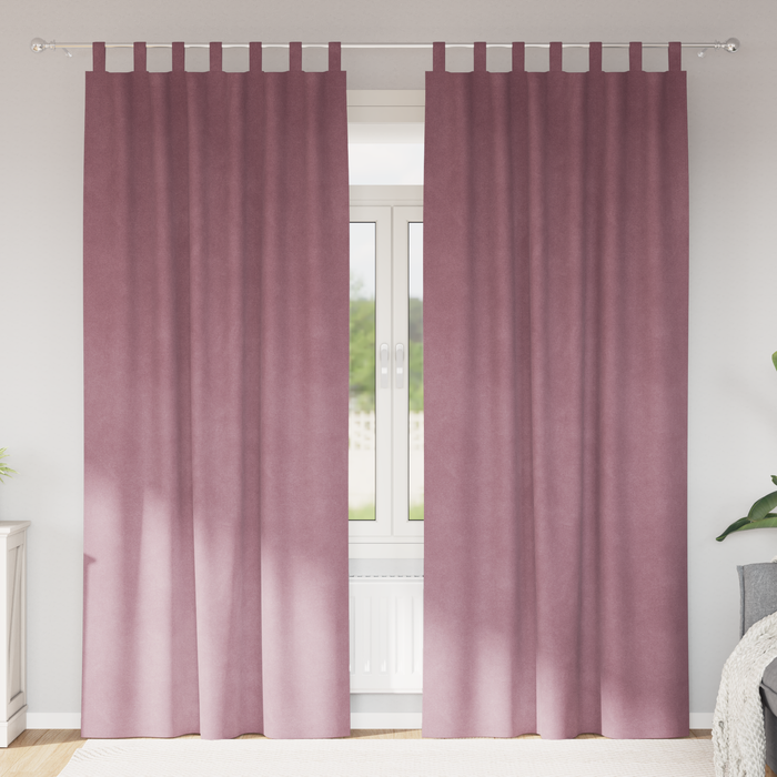 Draperii opace cu agățătoare, 2 buc., roz închis, catifea - WALTI WALTI