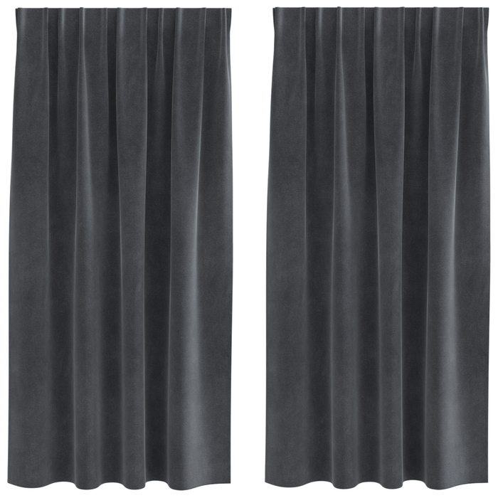 Draperii opace cu bandă superioară, 2 buc., gri deschis catifea - WALTI WALTI
