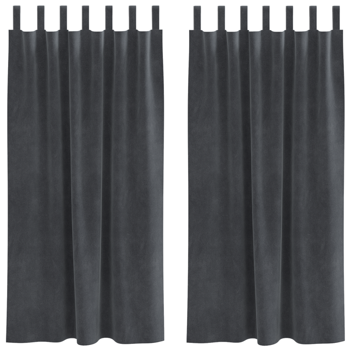 Draperii opace cu agățătoare, 2 buc., gri deschis, catifea - WALTI WALTI