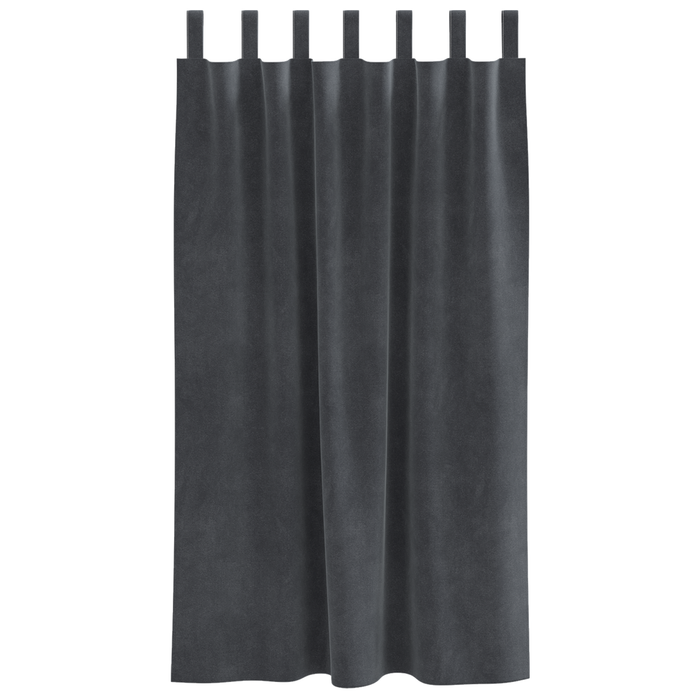 Draperii opace cu agățătoare, 2 buc., gri deschis, catifea - WALTI WALTI