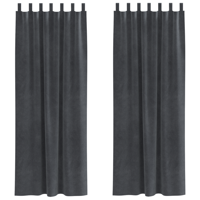 Draperii opace cu agățătoare, 2 buc., gri deschis, catifea - WALTI WALTI