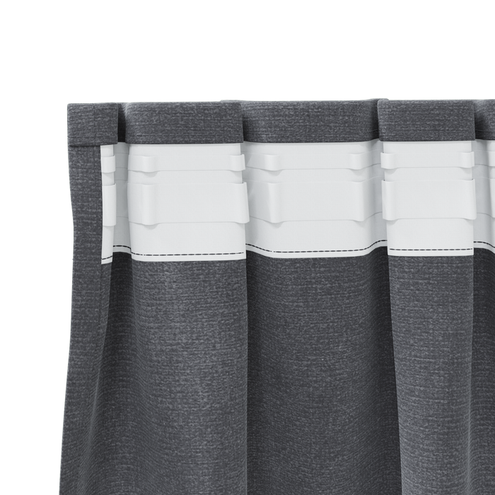 Draperii opace cu bandă superioară, 2 buc., gri deschis, catifea - WALTI WALTI