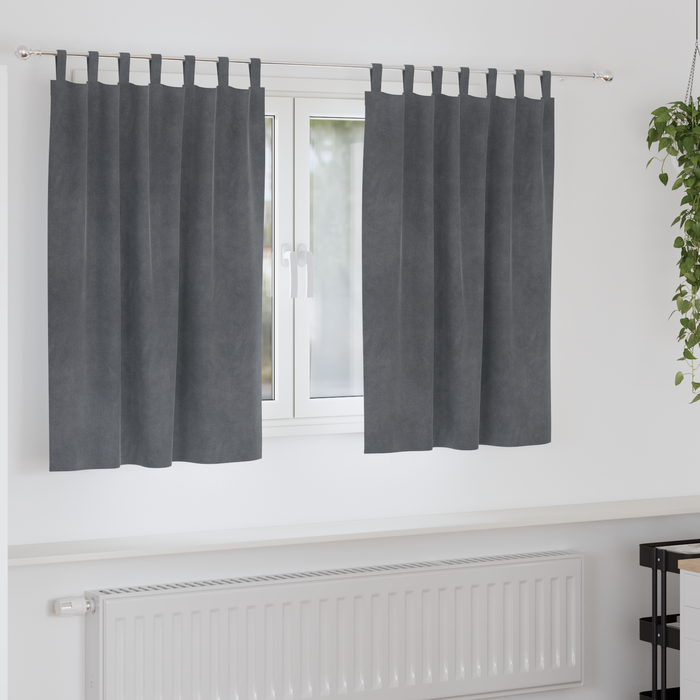 Draperii opace cu agățătoare, 2 buc., gri deschis, catifea - WALTI WALTI
