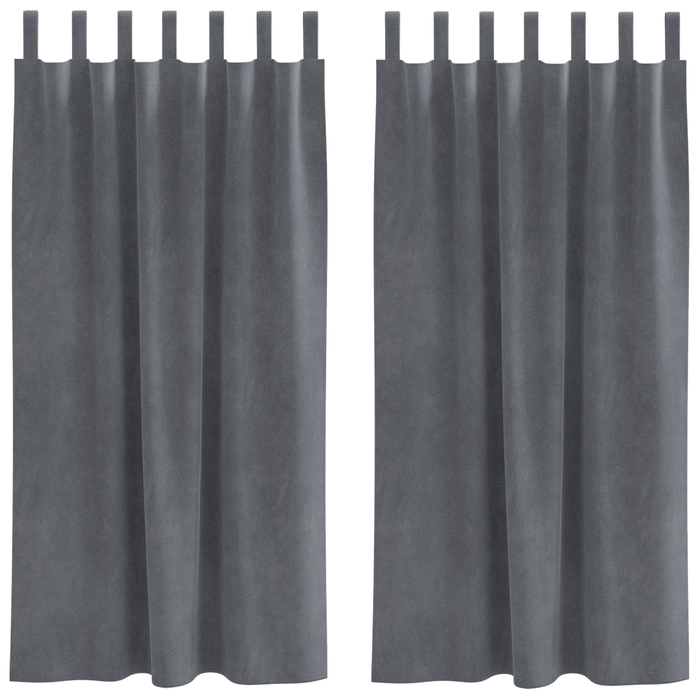 Draperii opace cu agățătoare, 2 buc., gri deschis, catifea - WALTI WALTI