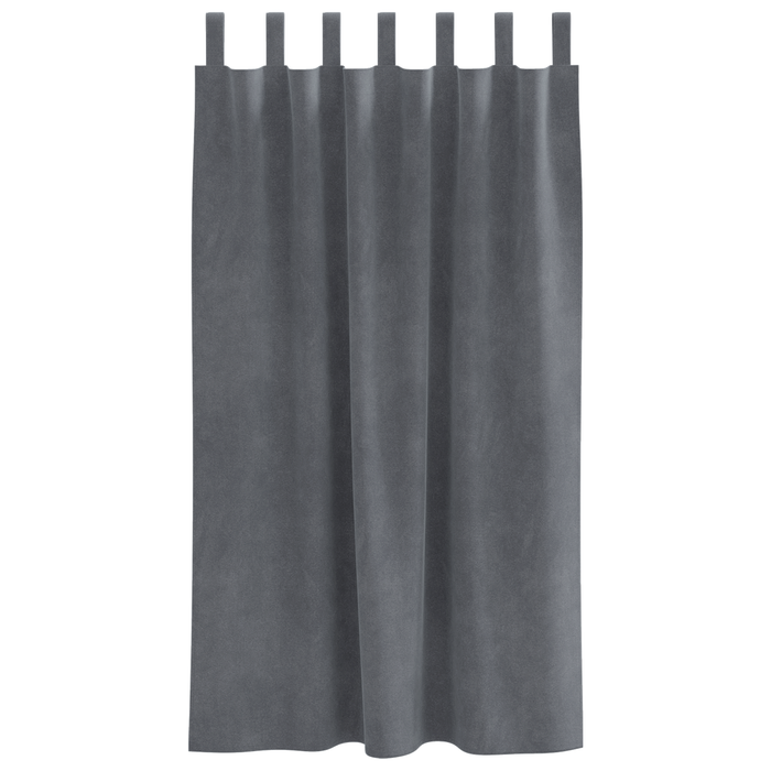 Draperii opace cu agățătoare, 2 buc., gri deschis, catifea - WALTI WALTI