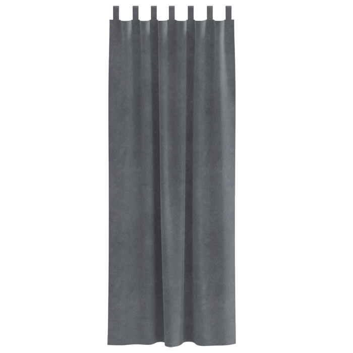 Draperii opace cu agățătoare, 2 buc., gri deschis, catifea - WALTI WALTI