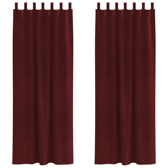 Draperii opace cu agățătoare, 2 buc., bordo, catifea - WALTI WALTI