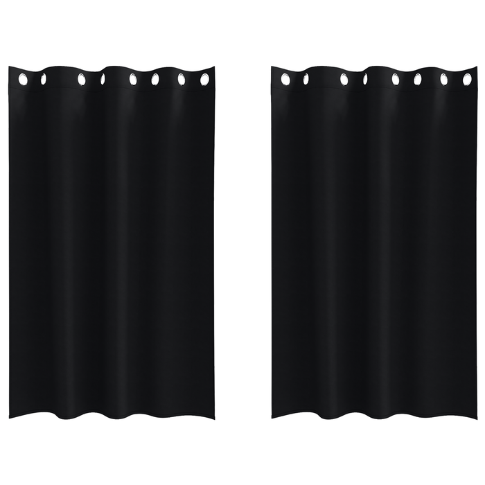 Perdele cu perdele 2 pcs Negru 175 x 140 cm Poliester - WALTI WALTI