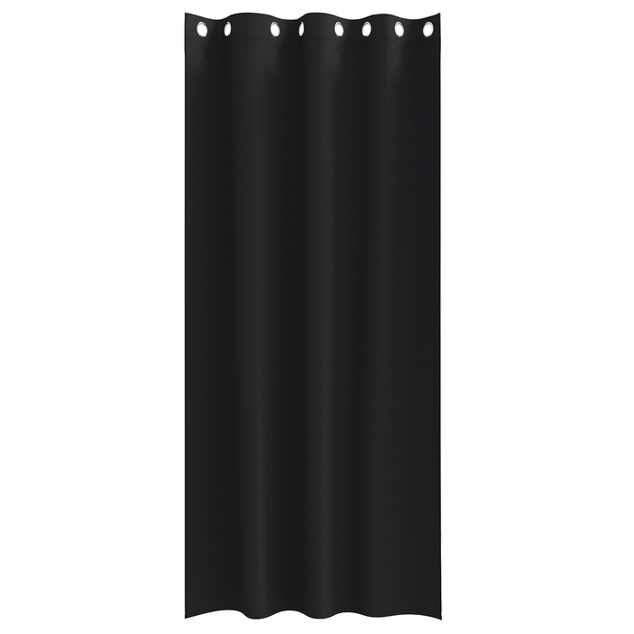 Perdele cu perdele 2 pcs Negru 225 x 140 cm Poliester - WALTI WALTI