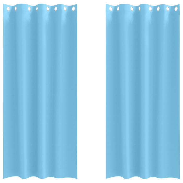 Perdele 2 pcs Albastru deschis 225 x 140 cm Poliester - WALTI WALTI