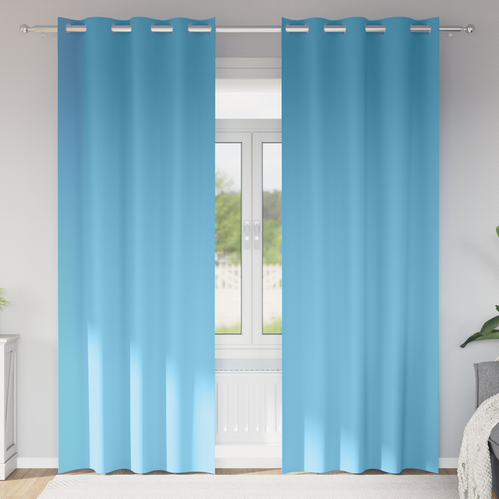 Perdele 2 pcs Albastru deschis 225 x 140 cm Poliester - WALTI WALTI