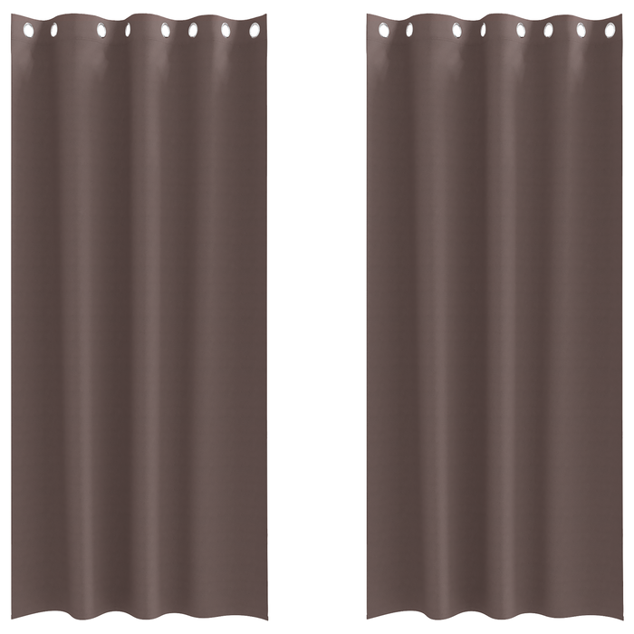Perdele cu perdele 2 pcs Maro închis 225 x 140 cm Poliester - WALTI WALTI