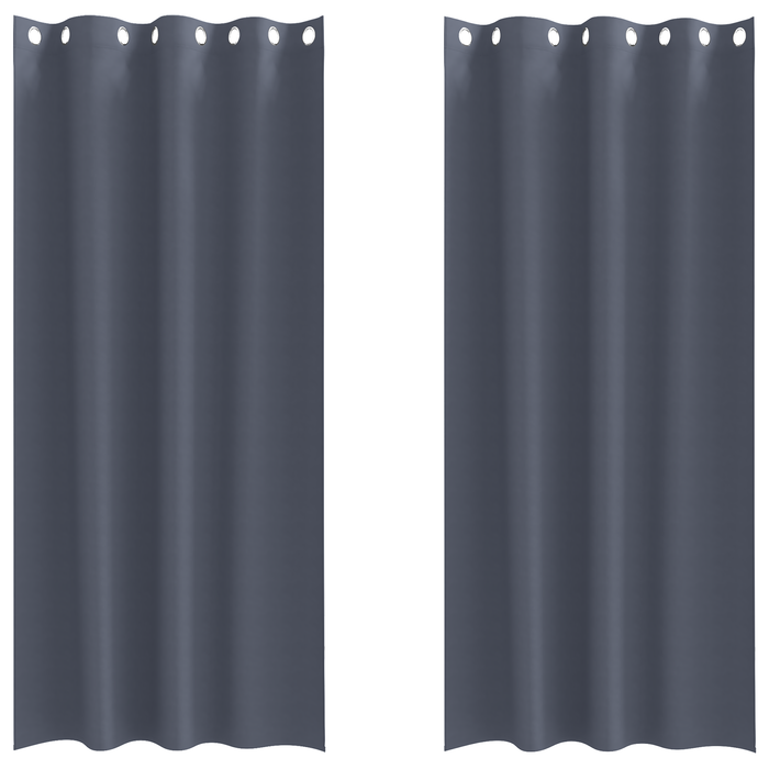 Perdele cu perdele 2 pcs Antracit 260 x 140 cm Poliester - WALTI WALTI