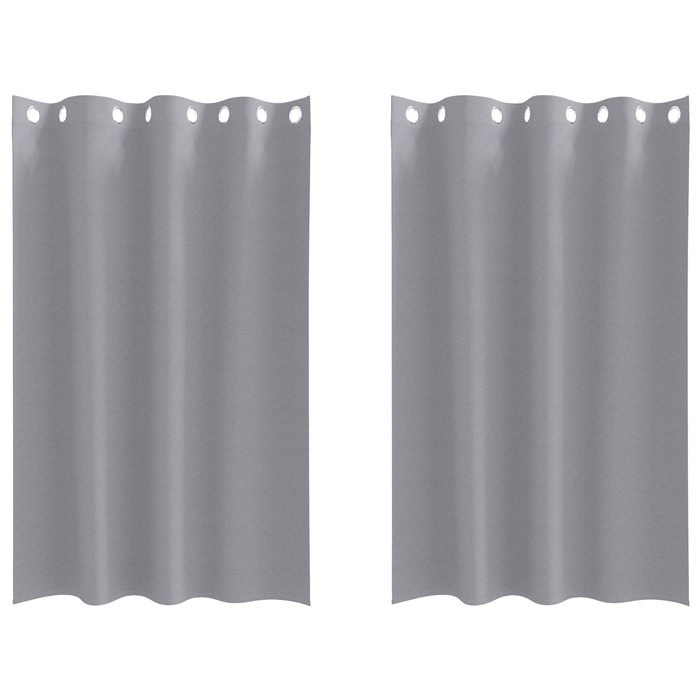 Perdele cu perdele 2 pcs Gri deschis 175 x 140 cm Poliester - WALTI WALTI