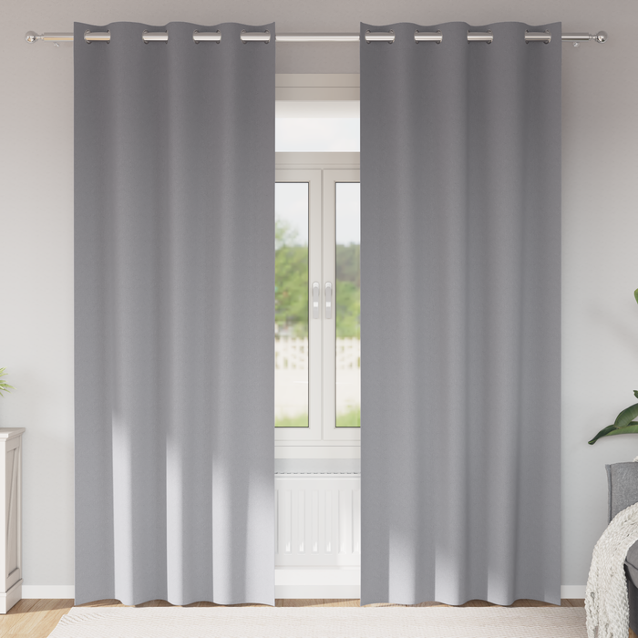 Perdele cu perdele 2 pcs Gri deschis 245 x 140 cm Poliester - WALTI WALTI