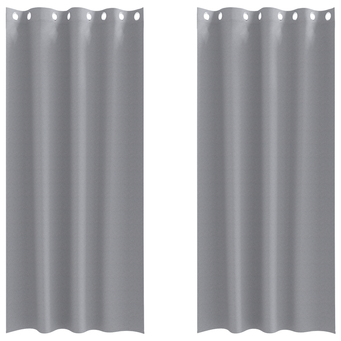 Perdele cu perdele 2 pcs Gri deschis 260 x 140 cm Poliester - WALTI WALTI