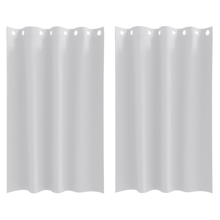 Perdele cu perdele 2 pcs Gri deschis 175 x 140 cm Poliester - WALTI WALTI