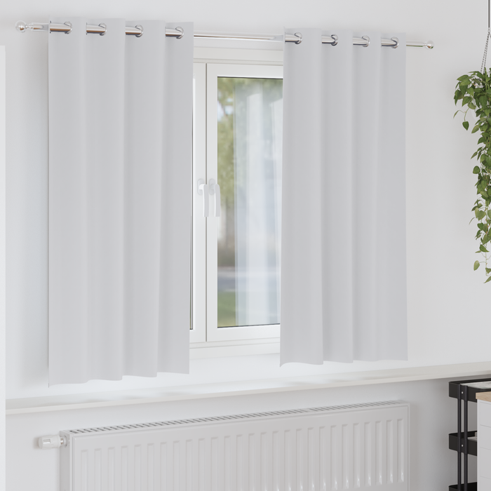 Perdele cu perdele 2 pcs Gri deschis 175 x 140 cm Poliester - WALTI WALTI