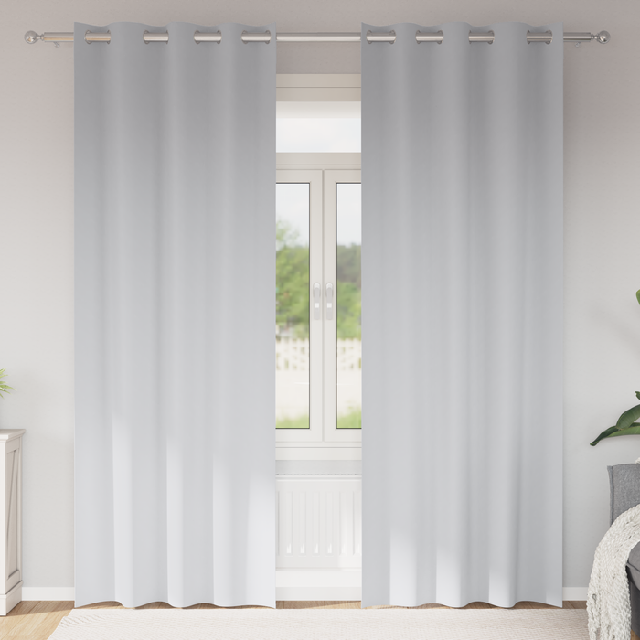 Perdele cu perdele 2 pcs Gri deschis 245 x 140 cm Poliester - WALTI WALTI