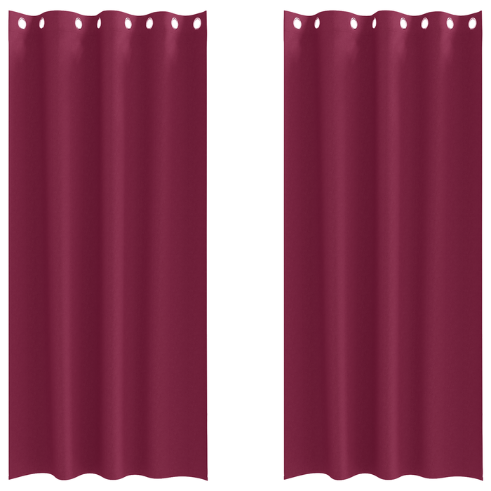 Perdele cu perdele 2 pcs Roșu Vin 225 x 140 cm Poliester - WALTI WALTI