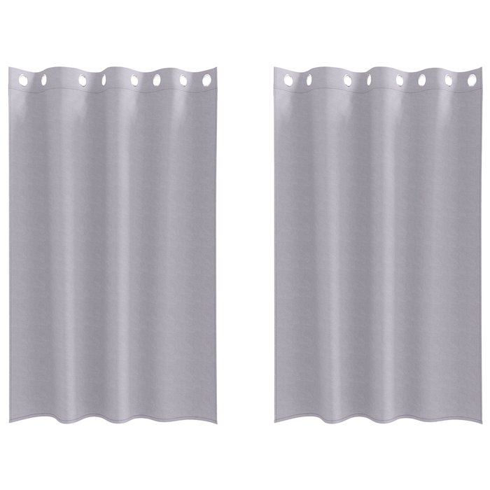 Perdele cu perdele 2 pcs Gri metalic 175 x 140 cm Poliester - WALTI WALTI