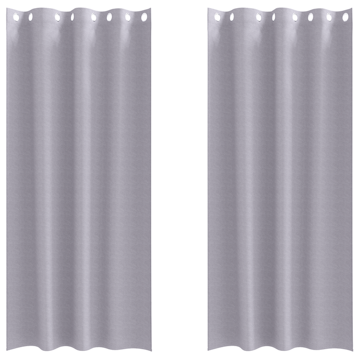 Perdele cu perdele 2 pcs Gri metalic 225 x 140 cm Poliester - WALTI WALTI