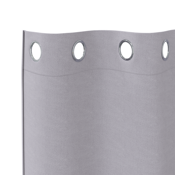 Perdele cu perdele 2 pcs Gri metalic 260 x 140 cm Poliester - WALTI WALTI