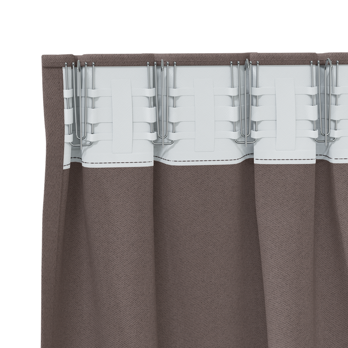 Perdele opace 2 pcs Maro închis 245 x 140 cm Poliester - WALTI WALTI