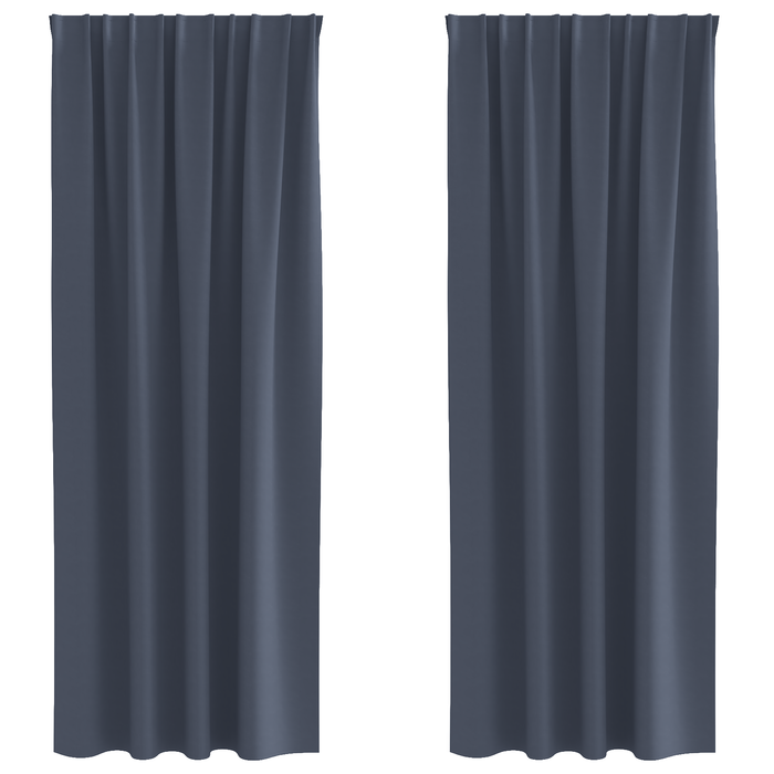 Perdele opace cu perdele 2 pcs Antracit 245 x 140 cm Poliester - WALTI WALTI