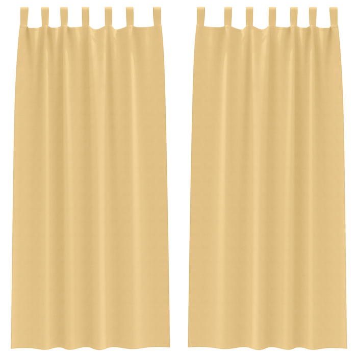 Perdele opace cu perdele 2 pcs Bej 225 x 140 cm Poliester - WALTI WALTI