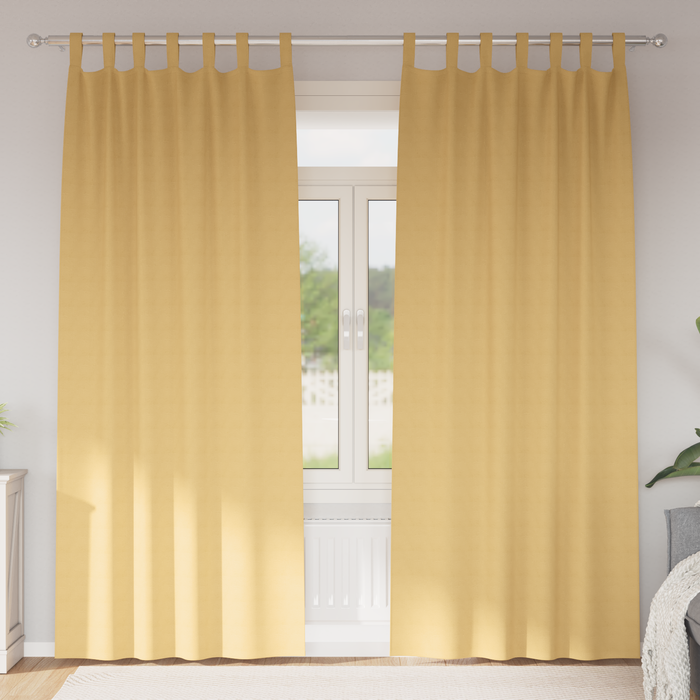 Perdele opace cu perdele 2 pcs Bej 225 x 140 cm Poliester - WALTI WALTI