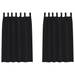 Perdele opace cu perdele 2 pcs Negru 175 x 140 cm Poliester - WALTI WALTI