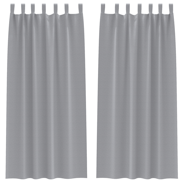 Perdele opace 2 pcs Gri deschis 260 x 140 cm Poliester - WALTI WALTI