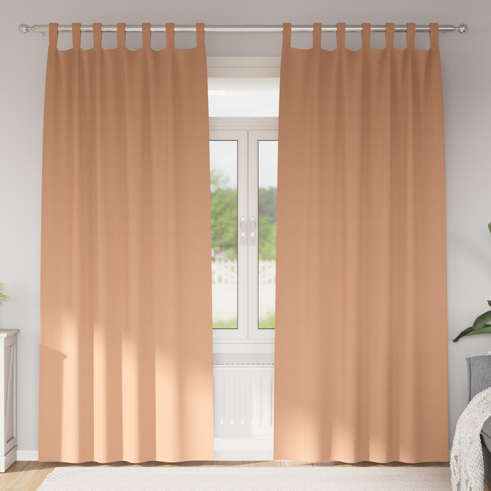 Perdele opace 2 pcs Maro deschis 225 x 140 cm Poliester - WALTI WALTI