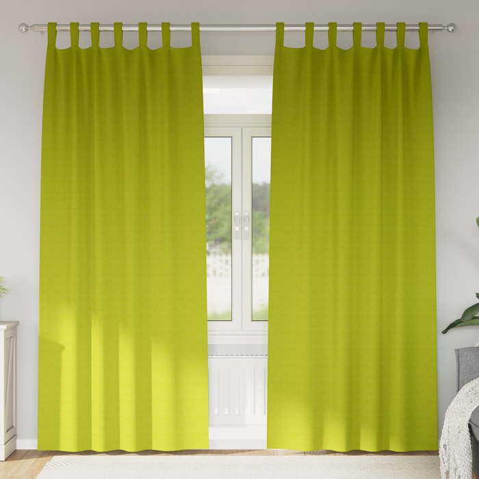 Perdele opace cu perdele 2 pcs Verde măr 225 x 140 cm Poliester - WALTI WALTI