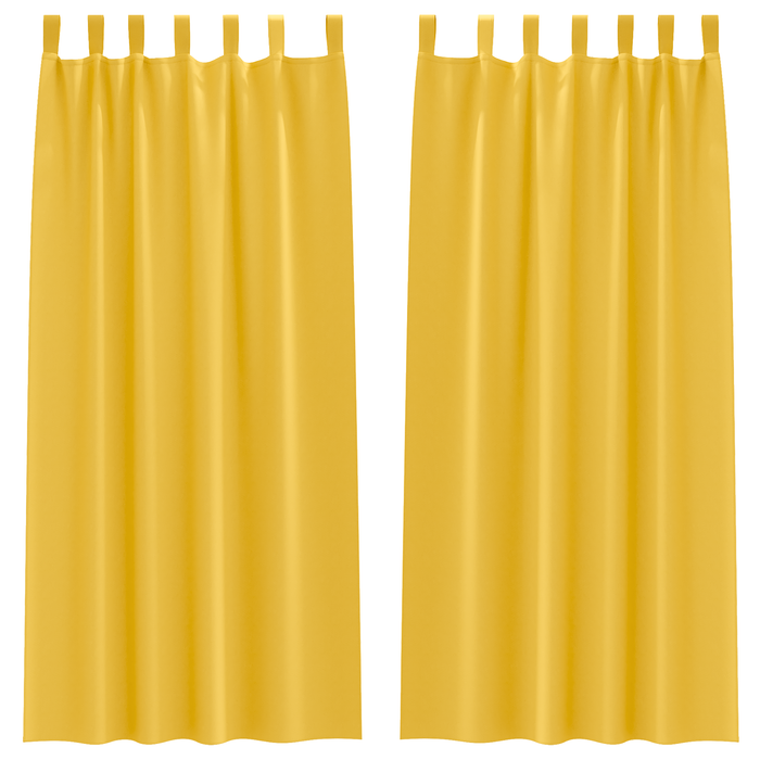 Perdele opace 2 pcs galben muștar 225 x 140 cm Poliester - WALTI WALTI