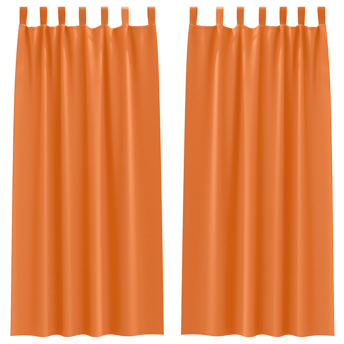 Perdele opace 2 pcs Portocaliu intens 225 x 140 cm Poliester - WALTI WALTI