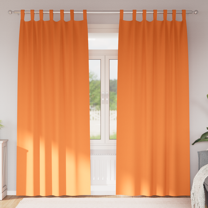 Perdele opace 2 pcs Portocaliu intens 225 x 140 cm Poliester - WALTI WALTI