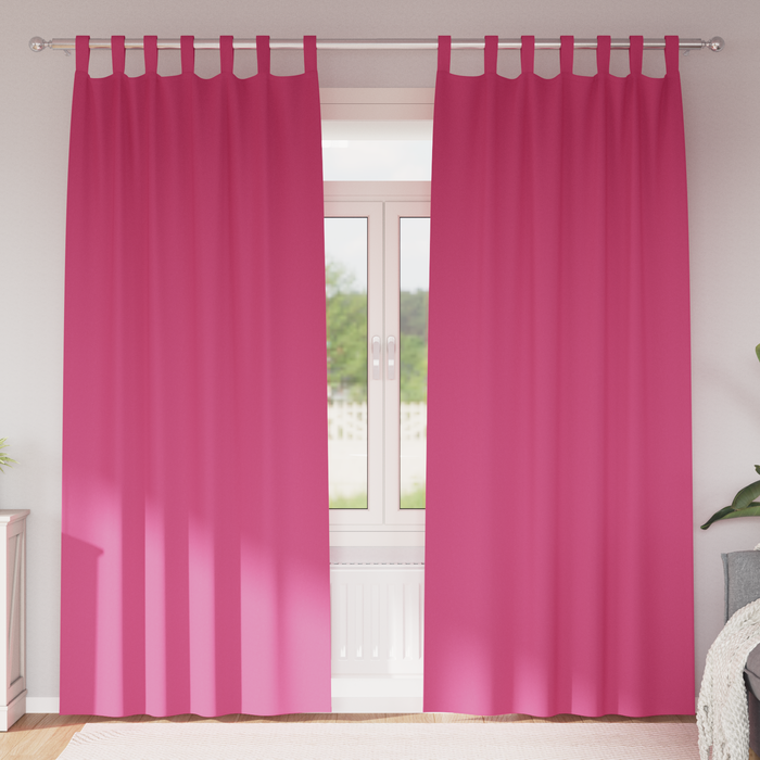 Perdele opace cu perdele 2 pcs Roz 225 x 140 cm Poliester - WALTI WALTI