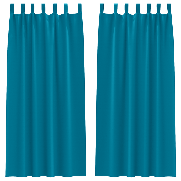 Perdele opace cu perdele 2 pcs Turcoaz 225 x 140 cm Poliester - WALTI WALTI