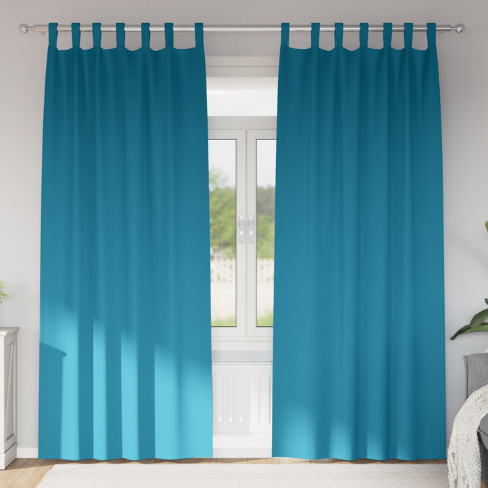 Perdele opace cu perdele 2 pcs Turcoaz 225 x 140 cm Poliester - WALTI WALTI
