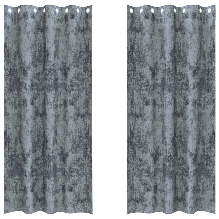 Draperii din catifea 2 bucăți cu ochiuri gri argintiu 245x140 cm - WALTI WALTI