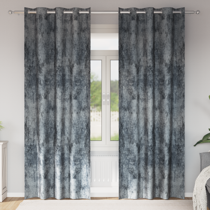 Draperii din catifea 2 bucăți cu ochiuri gri argintiu 245x140 cm - WALTI WALTI