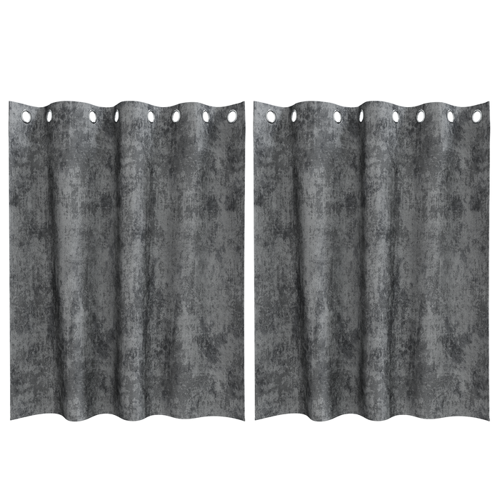 Cortine din Catifea 2 buc. cu Găuri Gri 140x140 cm - WALTI WALTI