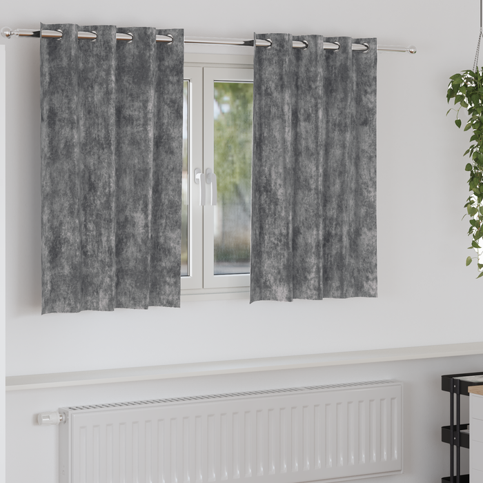 Cortine din Catifea 2 buc. cu Găuri Gri 140x140 cm - WALTI WALTI