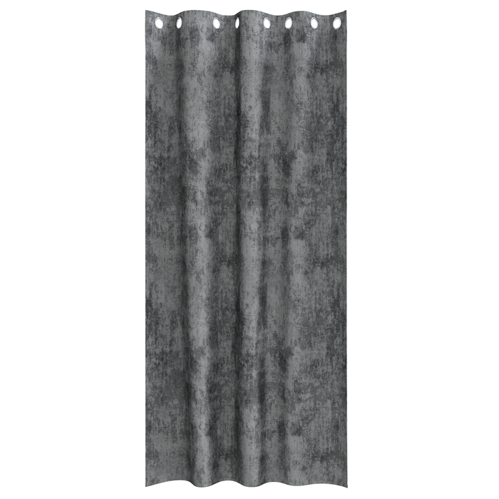 Draperii din catifea 2 bucăți cu gromete Gri 225x140 cm - WALTI WALTI
