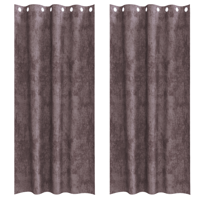 Draperii 2 buc cu gromete maro 225x140 cm - WALTI WALTI