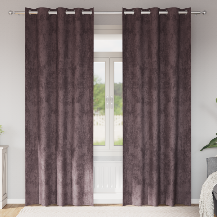 Draperii 2 buc cu gromete maro 225x140 cm - WALTI WALTI