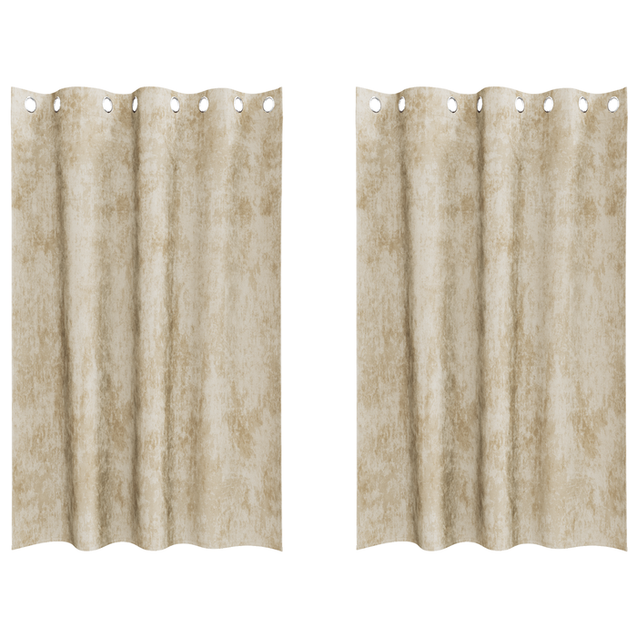 draperii din catifea 2 buc cu inele crem 175x140 cm - WALTI WALTI